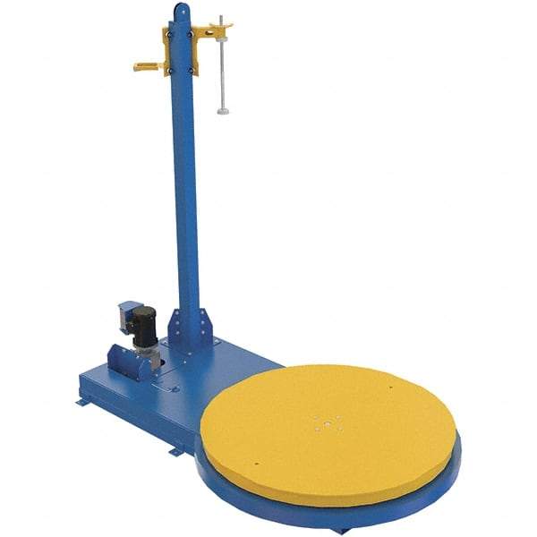 Vestil - 60 Inch Diameter, 8 to 12 Pallets per Hour, Semi Automatic, Medium Duty Stretch and Pallet Wrap Machine - 5,000 Lbs. Capacity, 3 to 12 RPM, 11 Inch High, 10 and 20 Inch Film Height - Americas Industrial Supply