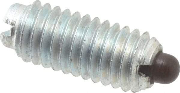 Gibraltar - 10-32, 0.468" Thread Length, 0.065" Plunger Projection, Steel Threaded Spring Plunger - 0.093" Max Plunger Diam, 0.468" Plunger Length, 1.7 Lb Init End Force, 6.2 Lb Final End Force - Americas Industrial Supply