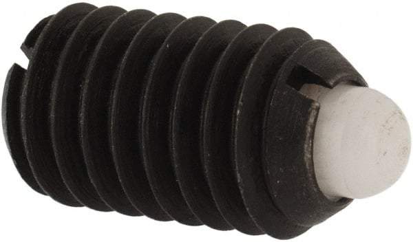 Gibraltar - 3/8-16, 5/8" Thread Length, 0.11" Plunger Projection, Steel Threaded Spring Plunger - 0.186" Max Plunger Diam, 0.625" Plunger Length, 1.5 Lb Init End Force, 5 Lb Final End Force - Americas Industrial Supply