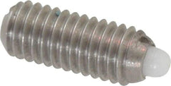 Gibraltar - 10-32, 0.468" Thread Length, 0.065" Plunger Projection, Stainless Steel Threaded Spring Plunger - 0.093" Max Plunger Diam, 0.468" Plunger Length, 1.7 Lb Init End Force, 6.2 Lb Final End Force - Americas Industrial Supply