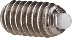 Gibraltar - 5/16-18, 9/16" Thread Length, 1/12" Plunger Projection, Stainless Steel Threaded Spring Plunger - 0.135" Max Plunger Diam, 0.562" Plunger Length, 1.25 Lb Init End Force, 4 Lb Final End Force - Americas Industrial Supply