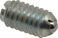 Gibraltar - 5/16-18, 0.156" Ball Diam, 37/64" Body Length, 0.04" Max Ball Reach, Threaded Ball Plunger - Steel Body, Steel Ball, 2 Lb Initial End Force, 4.5 Lb Final End Force, Locking Element - Americas Industrial Supply