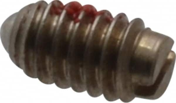 Gibraltar - 4-48, 0.062" Ball Diam, 3/16" Body Length, 0.02" Max Ball Reach, Threaded Ball Plunger - Steel Body, Steel Ball, 0.13 Lb Initial End Force, 0.5 Lb Final End Force, Locking Element - Americas Industrial Supply