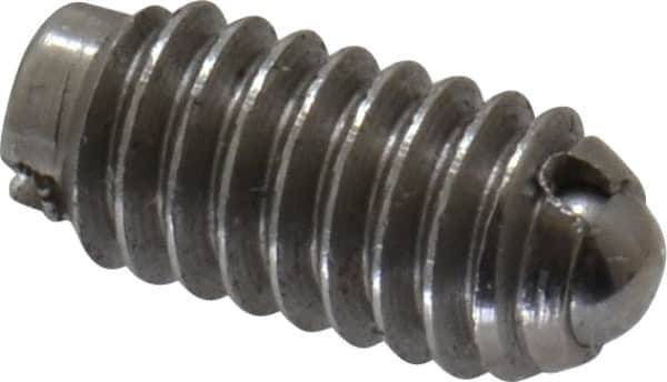 Gibraltar - 8-32, 0.093" Ball Diam, 11/32" Body Length, 0.025" Max Ball Reach, Threaded Ball Plunger - Steel Body, Steel Ball, 0.5 Lb Initial End Force, 1.25 Lb Final End Force - Americas Industrial Supply