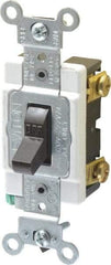 Leviton - 1 Pole, 120 to 277 VAC, 15 Amp, Commercial Grade, Toggle, Wall and Dimmer Light Switch - 1.31 Inch Wide x 4.06 Inch High - Americas Industrial Supply