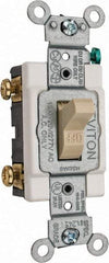 Leviton - 1 Pole, 120 to 277 VAC, 15 Amp, Commercial Grade, Toggle, Wall and Dimmer Light Switch - 1.31 Inch Wide x 4.06 Inch High - Americas Industrial Supply