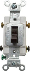 Leviton - 2 Pole, 120 to 277 VAC, 20 Amp, Commercial Grade, Toggle, Wall and Dimmer Light Switch - 1.31 Inch Wide x 4.06 Inch High - Americas Industrial Supply