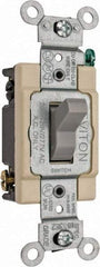 Leviton - 4 Pole, 120 to 277 VAC, 20 Amp, Commercial Grade, Toggle, Wall and Dimmer Light Switch - 1.31 Inch Wide x 4.06 Inch High - Americas Industrial Supply