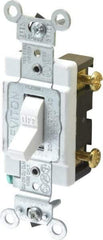 Leviton - 1 Pole, 120 to 277 VAC, 20 Amp, Commercial Grade, Toggle, Wall and Dimmer Light Switch - 1.31 Inch Wide x 4.06 Inch High - Americas Industrial Supply