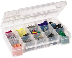 Akro-Mils - 7" Wide x 11" High x 2-3/8" Deep, Small Parts Storage Case - Clarified Polypropylene Frame, 3 to 15 Compartments, 2" Wide x 2-1/8 to 10-3/16" High x 2" Deep Bin - Americas Industrial Supply