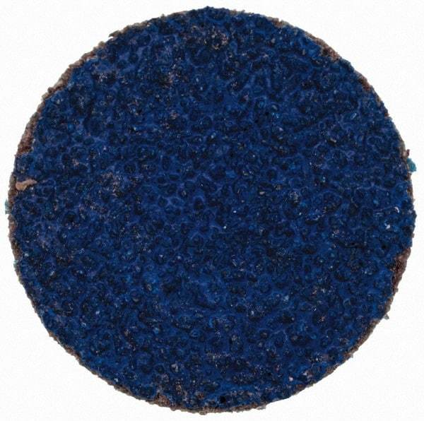Tru-Maxx - 1" Disc Diam, 50 Grit, Zirconia Alumina Quick Change Disc - Type R Attaching System, Coated, Blue, Coarse Grade, 20,000 RPM - Americas Industrial Supply