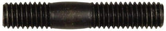 Dorman - 3/8-16 2-1/8" OAL Unequal Double Threaded Stud - Steel, Black Oxide Finish, 1" Long Thread Length, 5/8" Short Thread Length - Americas Industrial Supply