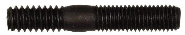 Dorman - 1/4-28 Long Thread, 1/4-20 Short Thread, 1-1/2" OAL Unequal Double Threaded Stud - Steel, Black Oxide Finish, 3/4" Long Thread Length, 1/2" Short Thread Length - Americas Industrial Supply