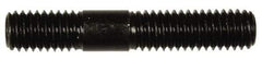 Dorman - 7/16-14 2-1/2" OAL Unequal Double Threaded Stud - Steel, Black Oxide Finish, 1-1/4" Long Thread Length, 3/4" Short Thread Length - Americas Industrial Supply