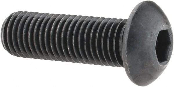 Holo-Krome - 5/16-24 UNF Hex Socket Drive, Button Screw - Alloy Steel, Black Oxide Finish, Fully Threaded, 1" Length Under Head - Americas Industrial Supply