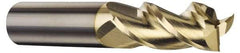 Accupro - 3 Flute Solid Carbide Roughing & Finishing Square End Mill - ZrN Finish, Straight Shank, 37° Helix, Centercutting - Americas Industrial Supply