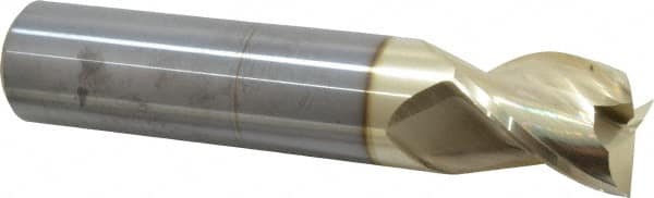 Accupro - 1", 1-1/4" LOC, 1" Shank Diam, 5" OAL, 3 Flute, Solid Carbide Square End Mill - Single End, ZrN Finish, Spiral Flute, 37° Helix, Centercutting, Right Hand Cut, Right Hand Flute - Americas Industrial Supply