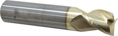 Accupro - 1", 1-1/4" LOC, 1" Shank Diam, 5" OAL, 3 Flute, Solid Carbide Square End Mill - Single End, ZrN Finish, Spiral Flute, 37° Helix, Centercutting, Right Hand Cut, Right Hand Flute - Americas Industrial Supply