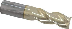 Accupro - 1", 2-1/2" LOC, 1" Shank Diam, 5" OAL, 3 Flute, Solid Carbide Square End Mill - Single End, ZrN Finish, Spiral Flute, 37° Helix, Centercutting, Right Hand Cut, Right Hand Flute - Americas Industrial Supply