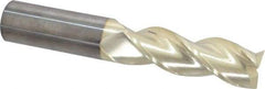 Accupro - 1", 3" LOC, 1" Shank Diam, 6" OAL, 3 Flute, Solid Carbide Square End Mill - Single End, ZrN Finish, Spiral Flute, 37° Helix, Centercutting, Right Hand Cut, Right Hand Flute - Americas Industrial Supply