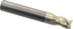 Accupro - 11/32", 1/2" LOC, 3/8" Shank Diam, 2-1/2" OAL, 3 Flute, Solid Carbide Square End Mill - Single End, ZrN Finish, Spiral Flute, 37° Helix, Centercutting, Right Hand Cut, Right Hand Flute - Americas Industrial Supply