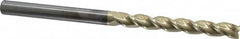 Accupro - 1/2", 4" LOC, 1/2" Shank Diam, 8" OAL, 3 Flute, Solid Carbide Square End Mill - Single End, ZrN Finish, Spiral Flute, 37° Helix, Centercutting, Right Hand Cut, Right Hand Flute - Americas Industrial Supply