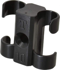 Midwest Control - 3/8 to 1/2 Hose OD, Multitube Holder - Black, 2 Slots, 1.1" OAL, 0.16" Mounting Hole, For Use With Tubes, Wires, Hose & Pipe - Americas Industrial Supply