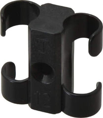 Midwest Control - 1/2 to 5/8 Hose OD, Multitube Holder - Black, 2 Slots, 1.33" OAL, 0.17" Mounting Hole, For Use With Tubes, Wires, Hose & Pipe - Americas Industrial Supply