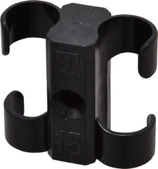 Midwest Control - 5/8 to 3/4 Hose OD, Multitube Holder - Black, 2 Slots, 1.61" OAL, 0.2" Mounting Hole, For Use With Tubes, Wires, Hose & Pipe - Americas Industrial Supply