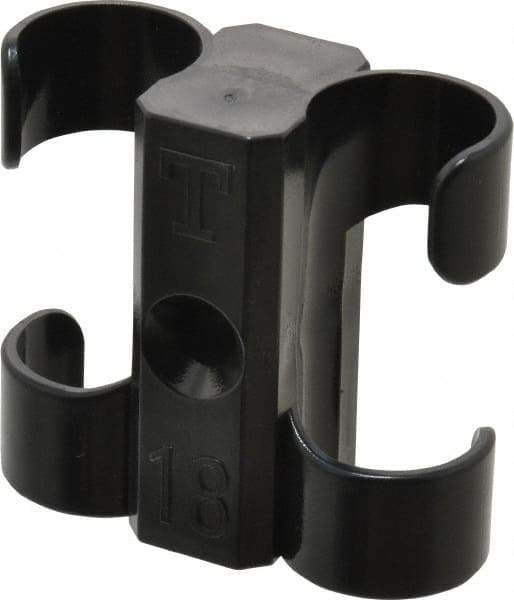 Midwest Control - 3/4 to 7/8 Hose OD, Multitube Holder - Black, 2 Slots, 1.88" OAL, 0.22" Mounting Hole, For Use With Tubes, Wires, Hose & Pipe - Americas Industrial Supply