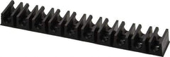 Midwest Control - 1/4 Hose OD, Multitube Holder - Black, 10 Slots, 4" OAL, 1/8" Mounting Hole, For Use With Plastic Tubing, Hose & Wire - Americas Industrial Supply