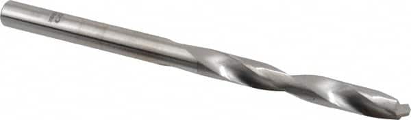 SGS - #8 118° Solid Carbide Jobber Drill - Bright Finish, Right Hand Cut, Spiral Flute, Straight Shank, 3" OAL, Faceted Point - Americas Industrial Supply