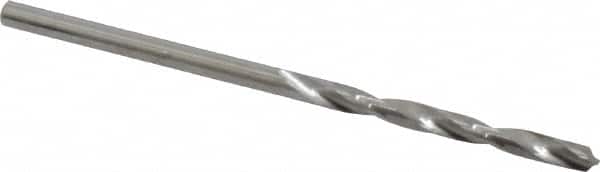 SGS - #45 118° Solid Carbide Jobber Drill - Bright Finish, Right Hand Cut, Spiral Flute, Straight Shank, 1-3/4" OAL, Faceted Point - Americas Industrial Supply