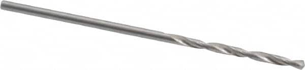 SGS - #55 118° Solid Carbide Jobber Drill - Bright Finish, Right Hand Cut, Spiral Flute, Straight Shank, 1-1/2" OAL, Faceted Point - Americas Industrial Supply