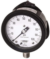 Ametek - 6" Dial, 1/2 Thread, 0-200 Scale Range, Pressure Gauge - Lower Connection Mount, Accurate to 0.5% of Scale - Americas Industrial Supply