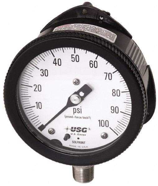 Ametek - 6" Dial, 1/2 Thread, 0-3,500 Scale Range, Pressure Gauge - Lower Connection Mount, Accurate to 0.5% of Scale - Americas Industrial Supply