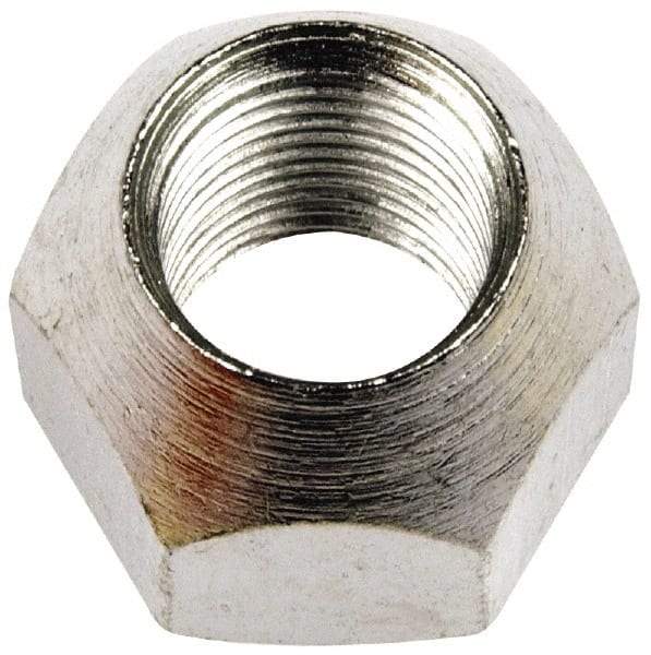 Dorman - 9/16-18 Zinc Finish Open Wheel Nut - 7/8" Hex, 3/4" OAL, 60° Seat Angle - Americas Industrial Supply