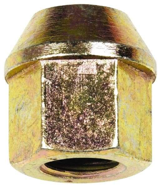 Dorman - M12-1.5 Zinc Finish Open Wheel Nut - 19mm Hex, 23mm OAL, 60° Seat Angle - Americas Industrial Supply