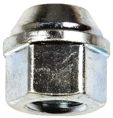 Dorman - M12-1.5 Zinc Finish Open Wheel Nut - 19mm Hex, 20.5mm OAL, 60° Seat Angle - Americas Industrial Supply
