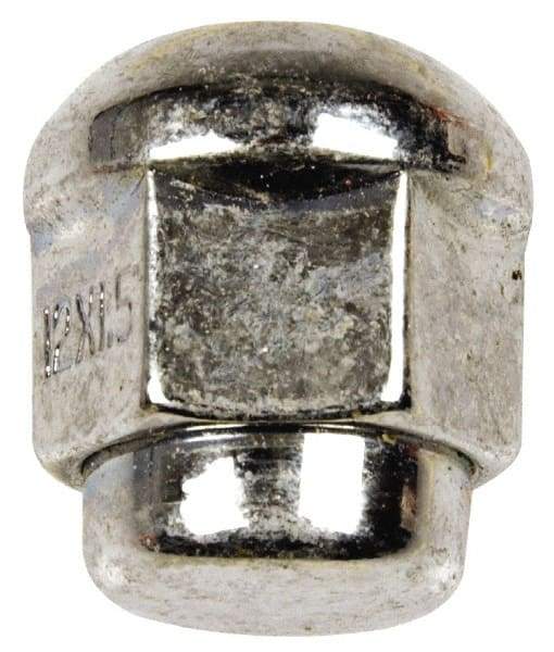 Dorman - M12-1.5 Chrome Finish Capped Wheel Nut - 19mm Hex, 24.5mm OAL, 60° Seat Angle - Americas Industrial Supply