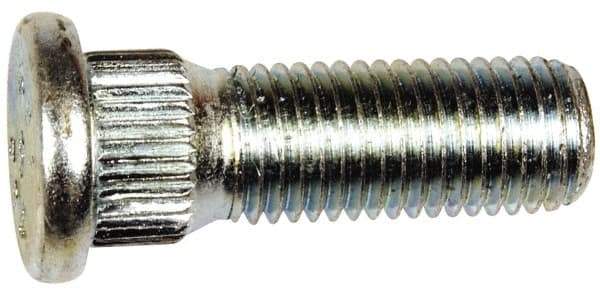 Dorman - M12-1.5 Serrated Bolt Wheel Stud - 14.35mm Knurl, 37.5mm OAL, 7mm Shoulder Length - Americas Industrial Supply