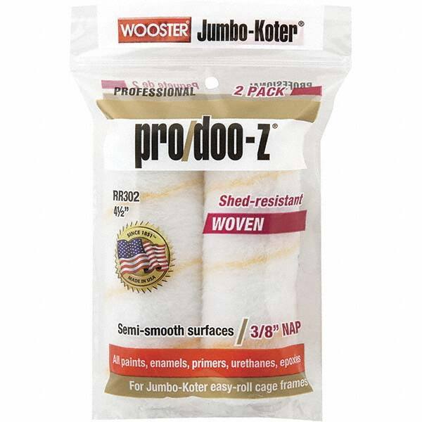 Wooster Brush - 3/8" Nap, 4-1/2" Wide Paint General Purpose Roller Cover - Smooth Texture, Fabric - Americas Industrial Supply
