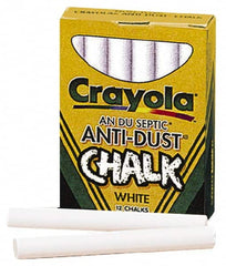 Crayola - Chalk Display/Marking Boards Accessory Type: Nontoxic Anti-Dust Chalks For Use With: Chalk Boards - Americas Industrial Supply