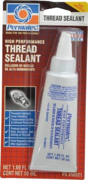 Permatex - 50 mL Tube, White, Paste High Strength Threadlocker - Series 565 - Americas Industrial Supply