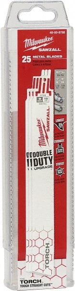 Milwaukee Tool - 9" Long x 1" Thick, Steel Reciprocating Saw Blade - Americas Industrial Supply