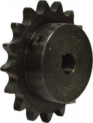 U.S. Tsubaki - 19 Teeth, 1" Chain Pitch, Chain Size 80, Finished Bore Sprocket - 1-7/16" Bore Diam, 6.076" Pitch Diam, 6.59" Outside Diam - Americas Industrial Supply