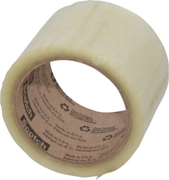 3M - 3" x 55 Yd Clear Rubber Adhesive Sealing Tape - Polypropylene Film Backing, 1.9 mil Thick, 44 Lb Tensile Strength, Series 371 - Americas Industrial Supply