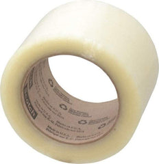 3M - 3" x 110 Yd Clear Rubber Adhesive Sealing Tape - Polypropylene Film Backing, 1.9 mil Thick, 44 Lb Tensile Strength, Series 371 - Americas Industrial Supply