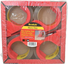 3M - 2" x 55 Yd Clear Rubber Adhesive Sealing Tape - Polypropylene Film Backing, 3.1 mil Thick, 35 Lb Tensile Strength, Series PSD2 - Americas Industrial Supply