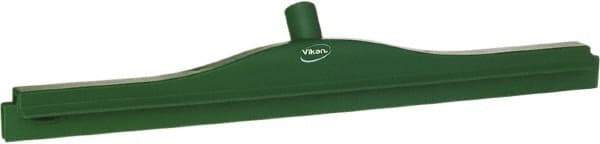 Vikan - 24" Rubber Blade Floor Squeegee - Double Edge, Green, Plastic Holder - Americas Industrial Supply